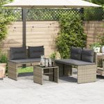 Casa si Gradina - Gradina si terasa - Mobilier exterior - Seturi mobila gradina - Set canapea de gradina cu perne, 4 piese, gri, poliratan - Infinity.ro
