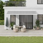 Casa si Gradina - Gradina si terasa - Umbrele si pavilioane - Pavilioane - Copertina retractabila antracit/alb, 5x3 m, textil/aluminiu - Infinity.ro