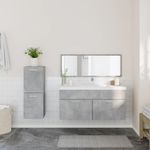 Casa si Gradina - Mobilier - Seturi de mobilier - Seturi baie - Set mobilier de baie, 3 piese, gri beton, lemn compozit - Infinity.ro