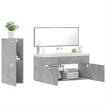 Casa si Gradina - Mobilier - Seturi de mobilier - Seturi baie - Set mobilier de baie, 3 piese, gri beton, lemn compozit - Infinity.ro