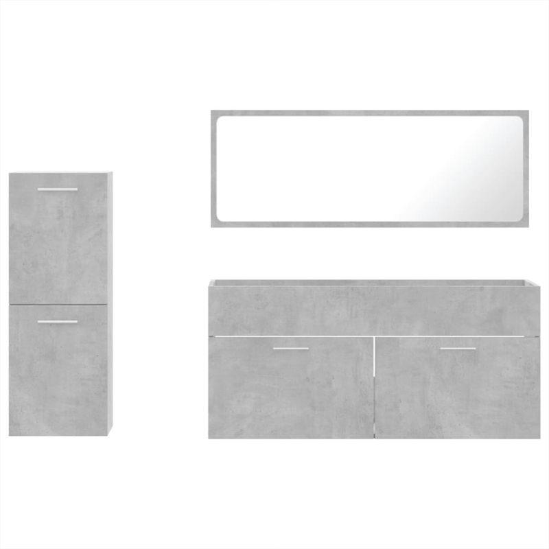 Casa si Gradina - Mobilier - Seturi de mobilier - Seturi baie - Set mobilier de baie, 3 piese, gri beton, lemn compozit - Infinity.ro