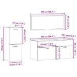 Casa si Gradina - Mobilier - Seturi de mobilier - Seturi baie - Set mobilier de baie, 3 piese, gri beton, lemn compozit - Infinity.ro