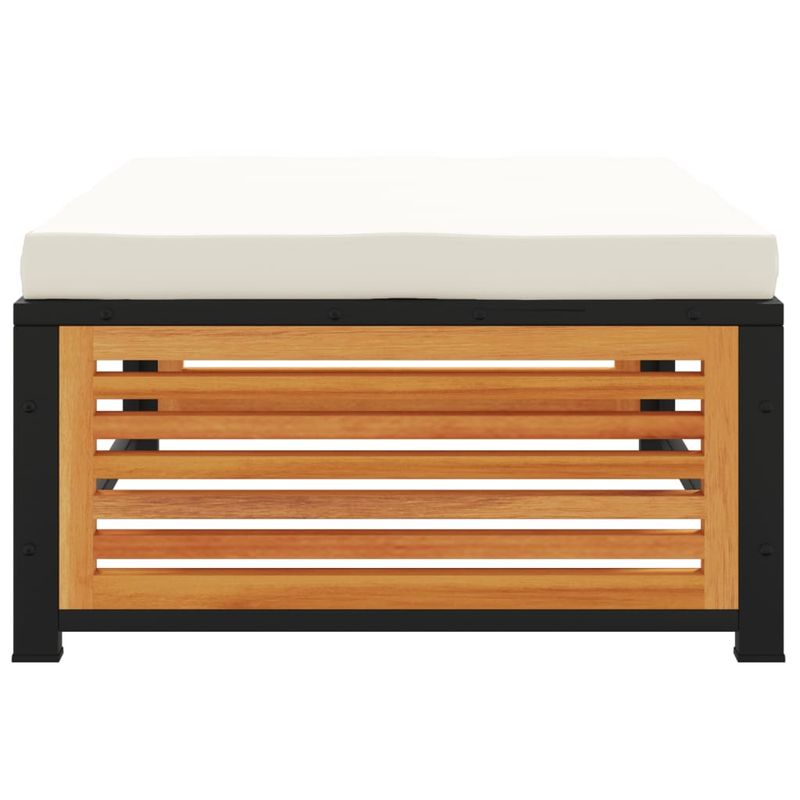 Casa si Gradina - Gradina si terasa - Mobilier exterior - Canapele si fotolii gradina - Taburet de gradina cu pernă 68x68x30 cm lemn masiv acacia, crem - Infinity.ro