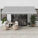 Casa si Gradina - Gradina si terasa - Umbrele si pavilioane - Pavilioane - Copertina retractabila antracit/alb, 4,5x3 m, textil/aluminiu - Infinity.ro