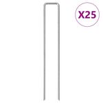 Sport si Outdoor - Camping - Accesorii corturi - Tarusi de pamant in forma de U 25 buc. 20x3,5cm otel galvanizat - Infinity.ro