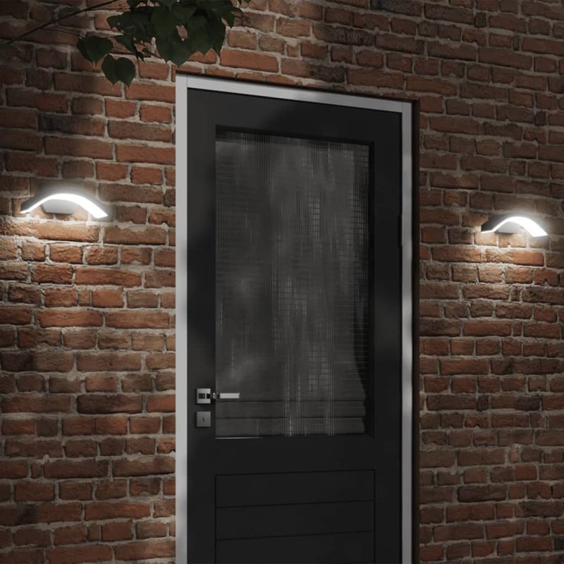 Casa si Gradina - Corpuri si surse de iluminat - Iluminat exterior - Felinare - Lampi exterioare de perete cu LED 2 buc. negru, aluminiu turnat - Infinity.ro