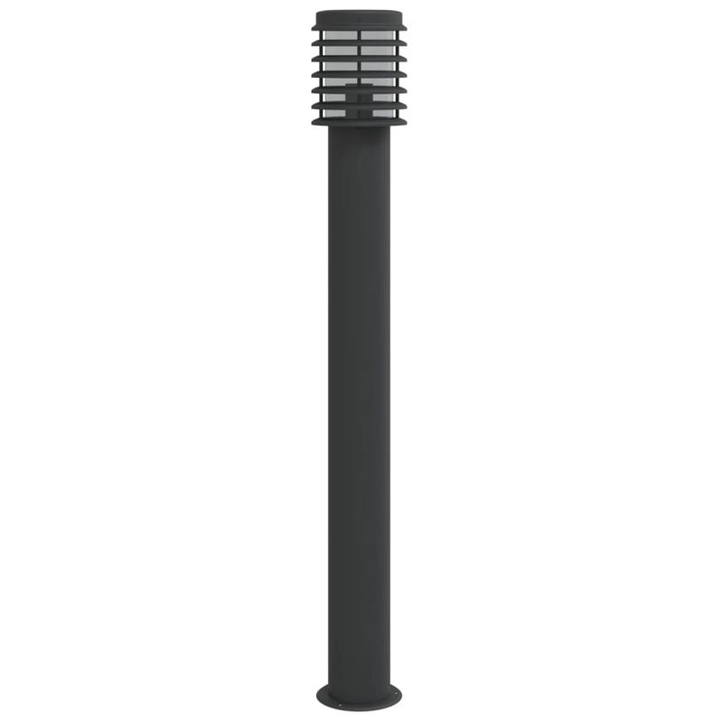 Casa si Gradina - Corpuri si surse de iluminat - Iluminat exterior - Felinare - Lampi de podea de exterior 3 buc. negru 110 cm otel inoxidabil - Infinity.ro