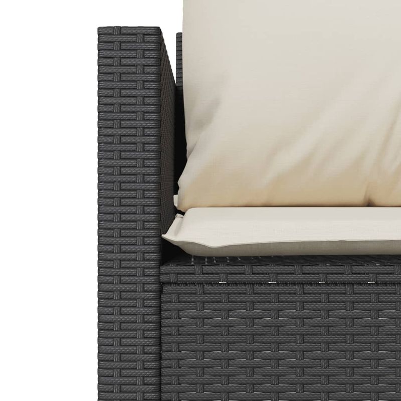 Casa si Gradina - Gradina si terasa - Mobilier exterior - Seturi mobila gradina - Set bistro cu perne, 3 piese, negru, poliratan - Infinity.ro