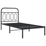 Casa si Gradina - Mobilier - Paturi si accesorii - Paturi - Cadru de pat metalic cu tablie, negru, 80x200 cm - Infinity.ro