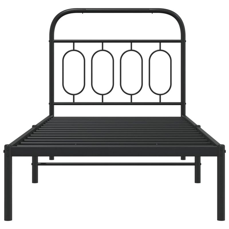 Casa si Gradina - Mobilier - Paturi si accesorii - Paturi - Cadru de pat metalic cu tablie, negru, 80x200 cm - Infinity.ro