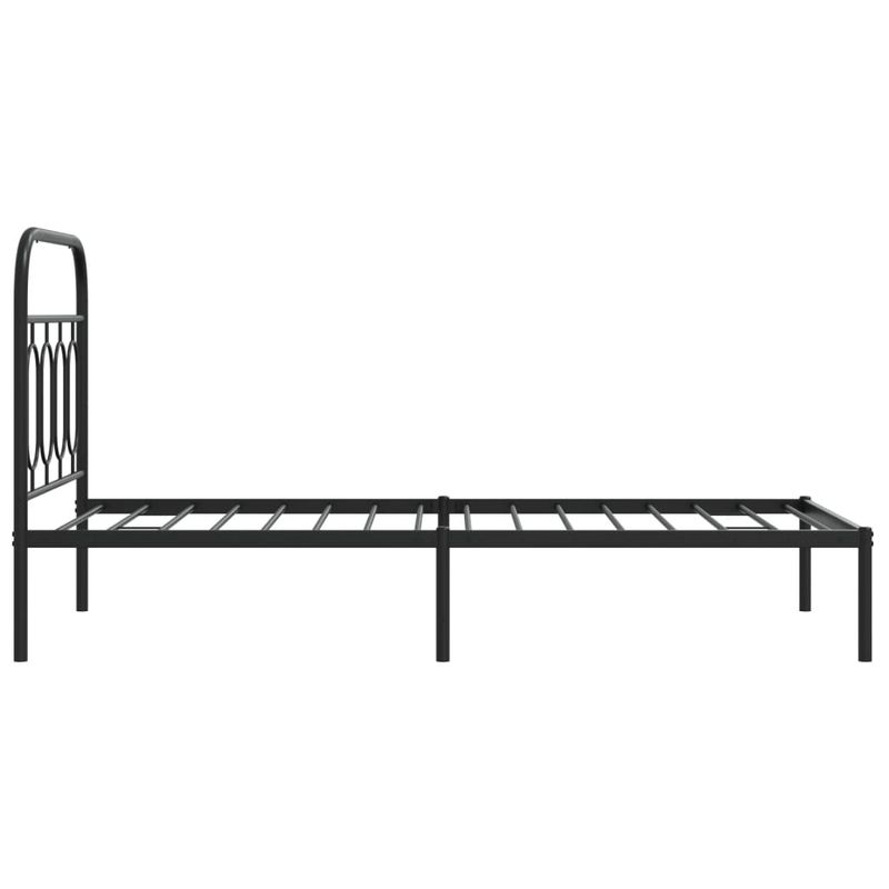 Casa si Gradina - Mobilier - Paturi si accesorii - Paturi - Cadru de pat metalic cu tablie, negru, 80x200 cm - Infinity.ro