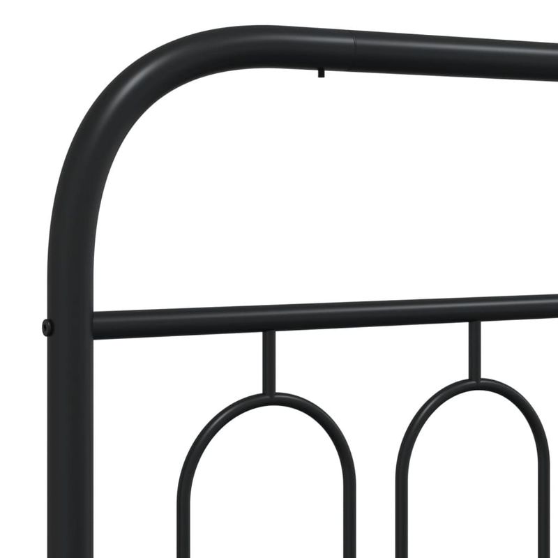 Casa si Gradina - Mobilier - Paturi si accesorii - Paturi - Cadru de pat metalic cu tablie, negru, 80x200 cm - Infinity.ro
