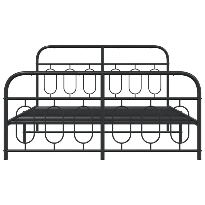 Casa si Gradina - Mobilier - Paturi si accesorii - Paturi - Cadru pat metalic cu tablie de cap/picioare, negru, 140x200 cm - Infinity.ro