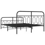 Casa si Gradina - Mobilier - Paturi si accesorii - Paturi - Cadru pat metalic cu tablie de cap/picioare, negru, 140x200 cm - Infinity.ro