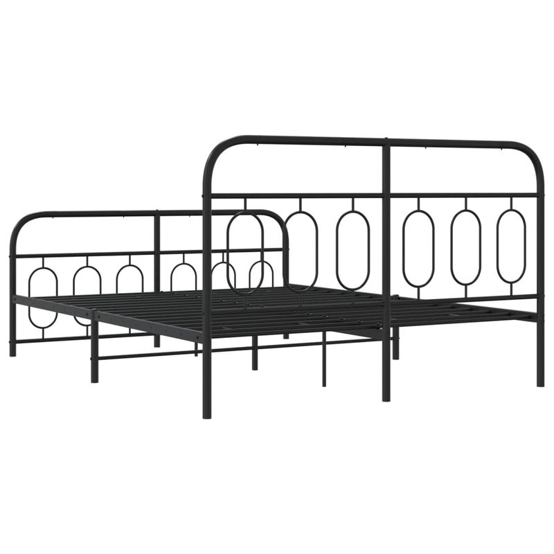 Casa si Gradina - Mobilier - Paturi si accesorii - Paturi - Cadru pat metalic cu tablie de cap/picioare, negru, 140x200 cm - Infinity.ro