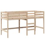 Casa si Gradina - Mobilier - Paturi si accesorii - Paturi - Pat etajat cu scara si acoperis, alb, 90x190 cm, lemn masiv pin - Infinity.ro