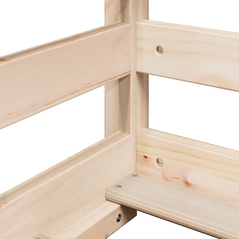 Casa si Gradina - Mobilier - Paturi si accesorii - Paturi - Pat etajat cu scara si acoperis, alb, 90x190 cm, lemn masiv pin - Infinity.ro