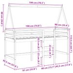 Casa si Gradina - Mobilier - Paturi si accesorii - Paturi - Pat etajat cu scara si acoperis, alb, 90x190 cm, lemn masiv pin - Infinity.ro