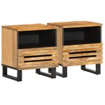 Casa si Gradina - Mobilier - Comode si corpuri - Noptiere - Noptiere, 2 buc., 40x33x46 cm, lemn masiv de mango brut - Infinity.ro