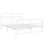 Casa si Gradina - Mobilier - Paturi si accesorii - Paturi - Cadru de pat metalic cu tablie, alb, 150x200 cm - Infinity.ro