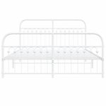 Casa si Gradina - Mobilier - Paturi si accesorii - Paturi - Cadru de pat metalic cu tablie, alb, 150x200 cm - Infinity.ro