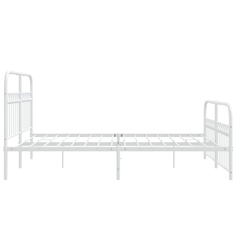 Casa si Gradina - Mobilier - Paturi si accesorii - Paturi - Cadru de pat metalic cu tablie, alb, 150x200 cm - Infinity.ro