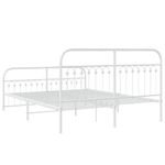 Casa si Gradina - Mobilier - Paturi si accesorii - Paturi - Cadru de pat metalic cu tablie, alb, 150x200 cm - Infinity.ro