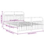 Casa si Gradina - Mobilier - Paturi si accesorii - Paturi - Cadru de pat metalic cu tablie, alb, 150x200 cm - Infinity.ro