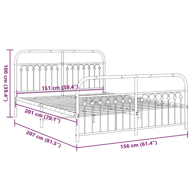 Casa si Gradina - Mobilier - Paturi si accesorii - Paturi - Cadru de pat metalic cu tablie, alb, 150x200 cm - Infinity.ro