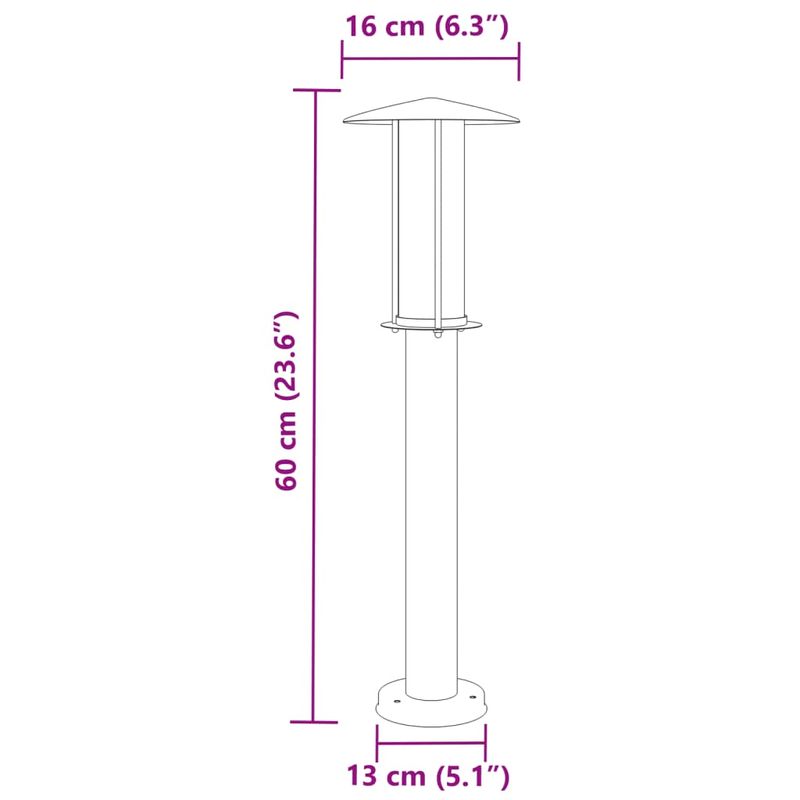 Casa si Gradina - Corpuri si surse de iluminat - Iluminat exterior - Felinare - Lampa exterioara de podea, negru, 60 cm, otel inoxidabil - Infinity.ro