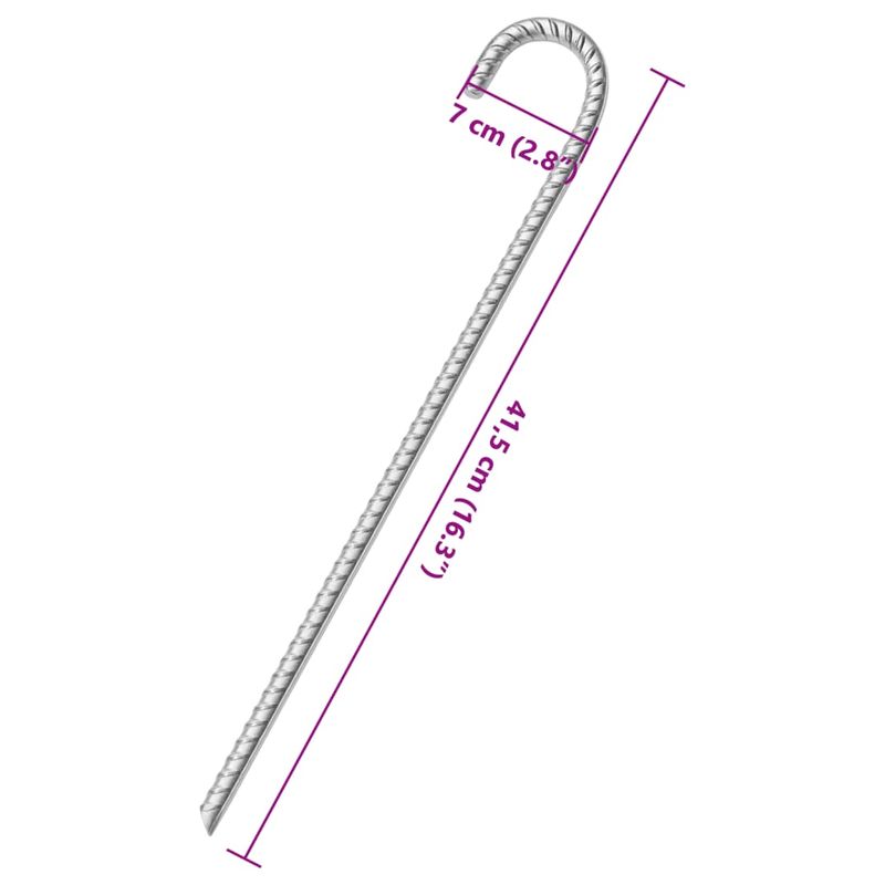 Sport si Outdoor - Camping - Accesorii corturi - Tarusi de cort, 12 buc., 41,5 cm, Ø12 mm, otel galvanizat - Infinity.ro