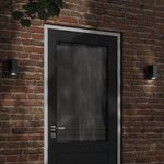 Casa si Gradina - Corpuri si surse de iluminat - Iluminat exterior - Felinare - Lampi exterioare de perete cu LED 2 buc. negru, aluminiu turnat - Infinity.ro