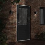 Casa si Gradina - Corpuri si surse de iluminat - Iluminat exterior - Felinare - Lampi exterioare de perete cu LED 2 buc. negru, aluminiu turnat - Infinity.ro