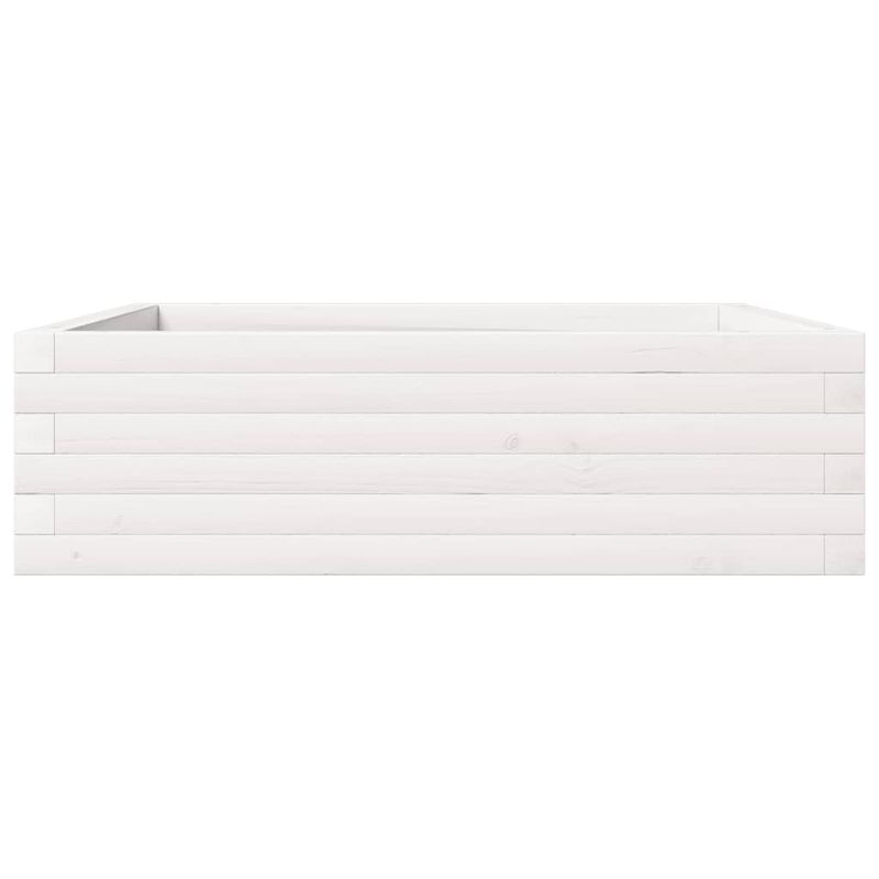 Casa si Gradina - Gradinarit si plante - Plante si ghivece - Ghivece si suporturi - Jardiniera de gradina, alb, 80x80x23 cm, lemn masiv de pin - Infinity.ro