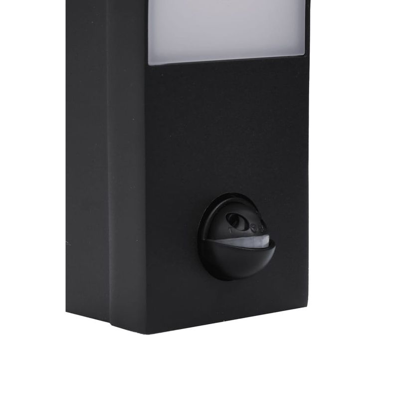 Casa si Gradina - Corpuri si surse de iluminat - Iluminat exterior - Felinare - Lampi exterioare de perete cu LED/senzor 2 buc. negru aluminiu - Infinity.ro