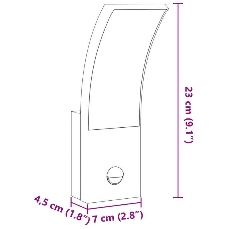 Casa si Gradina - Corpuri si surse de iluminat - Iluminat exterior - Felinare - Lampi exterioare de perete cu LED/senzor 2 buc. negru aluminiu - Infinity.ro