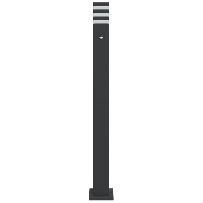 Casa si Gradina - Corpuri si surse de iluminat - Iluminat exterior - Felinare - Lampa exterioara de podea cu senzor, negru, 110 cm, aluminiu - Infinity.ro