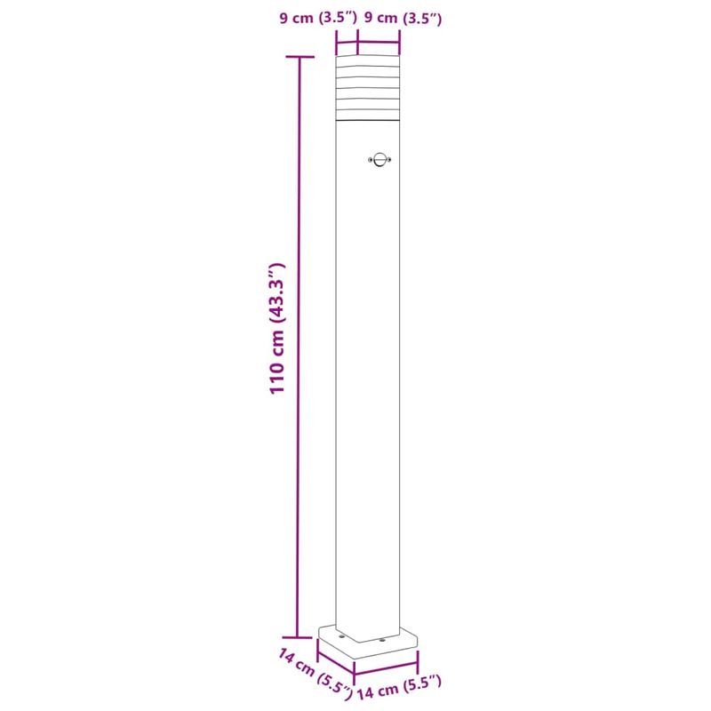 Casa si Gradina - Corpuri si surse de iluminat - Iluminat exterior - Felinare - Lampa exterioara de podea cu senzor, negru, 110 cm, aluminiu - Infinity.ro