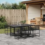 Casa si Gradina - Gradina si terasa - Mobilier exterior - Seturi mobila gradina - Set mobilier de gradina, 7 piese, negru, poliratan - Infinity.ro