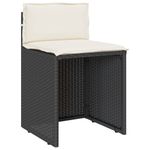 Casa si Gradina - Gradina si terasa - Mobilier exterior - Seturi mobila gradina - Set bistro cu perne, 3 piese, negru, poliratan - Infinity.ro