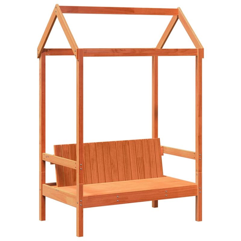 Casa si Gradina - Mobilier - Paturi si accesorii - Paturi - Set pat banca cu acoperis maro ceruit 90x200cm lemn masiv pin - Infinity.ro