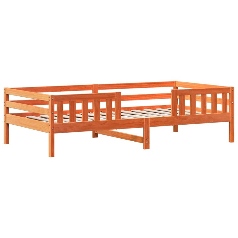 Casa si Gradina - Mobilier - Paturi si accesorii - Paturi - Set pat banca cu acoperis maro ceruit 90x200cm lemn masiv pin - Infinity.ro