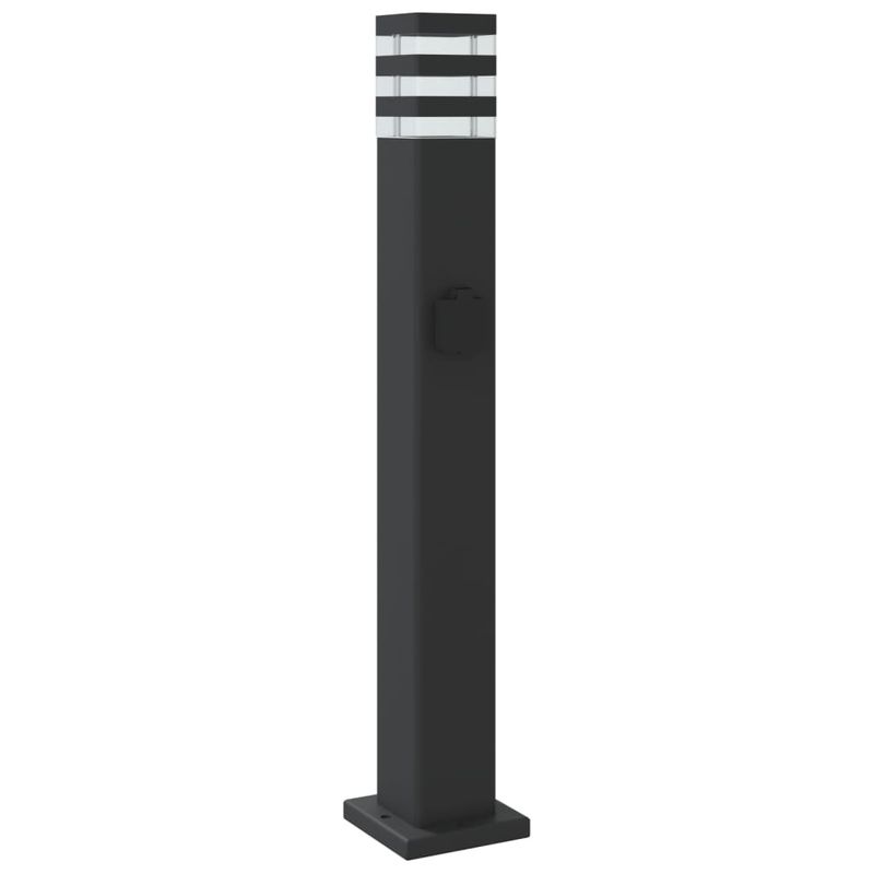 Casa si Gradina - Corpuri si surse de iluminat - Iluminat exterior - Felinare - Lampi exterioare de podea cu priza, 3 buc. negru 80 cm aluminiu - Infinity.ro