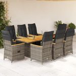 Casa si Gradina - Gradina si terasa - Mobilier exterior - Seturi mobila gradina - Set mobilier gradina cu perne, 9 piese, gri, poliratan - Infinity.ro