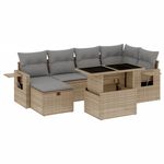 Casa si Gradina - Gradina si terasa - Mobilier exterior - Seturi mobila gradina - Set canapele de gradina, 7 piese, cu perne, bej, poliratan - Infinity.ro