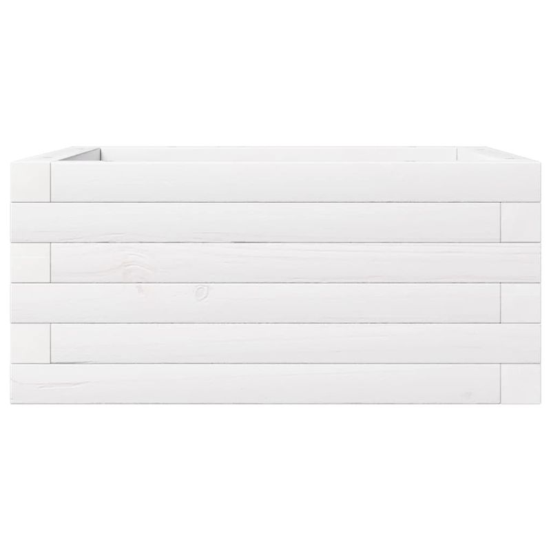 Casa si Gradina - Gradinarit si plante - Plante si ghivece - Ghivece si suporturi - Jardiniera de gradina, alb, 50x50x23 cm, lemn masiv de pin - Infinity.ro