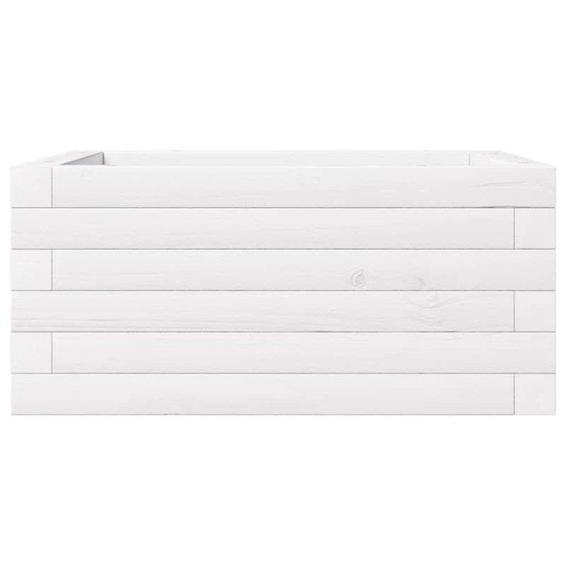 Casa si Gradina - Gradinarit si plante - Plante si ghivece - Ghivece si suporturi - Jardiniera de gradina, alb, 50x50x23 cm, lemn masiv de pin - Infinity.ro