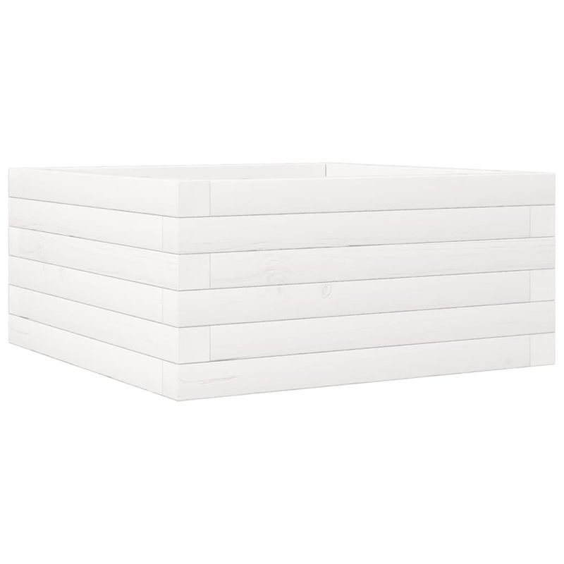 Casa si Gradina - Gradinarit si plante - Plante si ghivece - Ghivece si suporturi - Jardiniera de gradina, alb, 50x50x23 cm, lemn masiv de pin - Infinity.ro