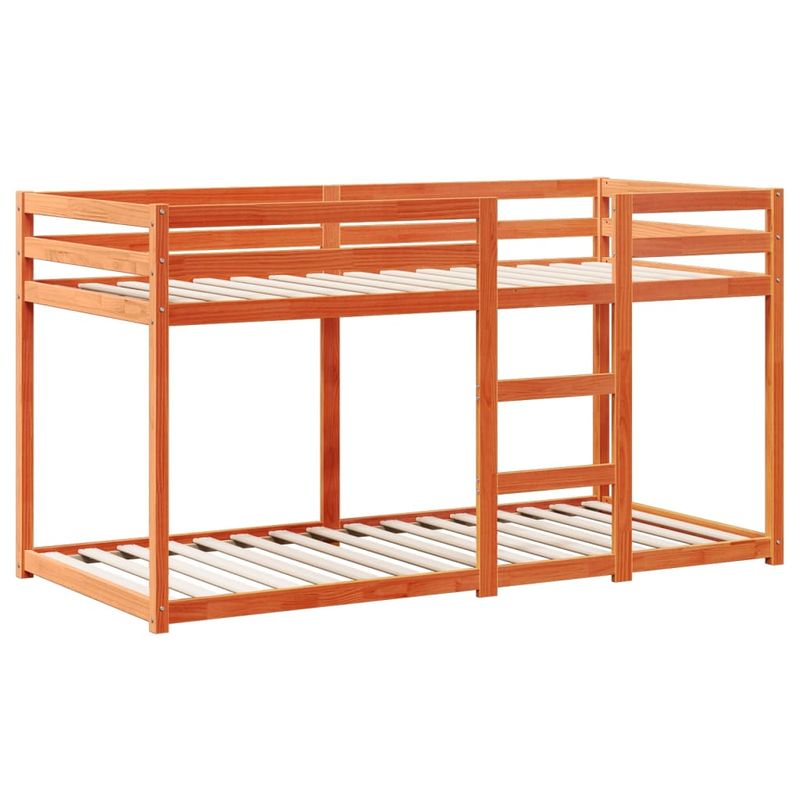 Casa si Gradina - Mobilier - Paturi si accesorii - Paturi - Pat supraetajat cu acoperis maro ceruit 90x200cm lemn masiv pin - Infinity.ro