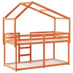 Casa si Gradina - Mobilier - Paturi si accesorii - Paturi - Pat supraetajat cu acoperis maro ceruit 90x200cm lemn masiv pin - Infinity.ro